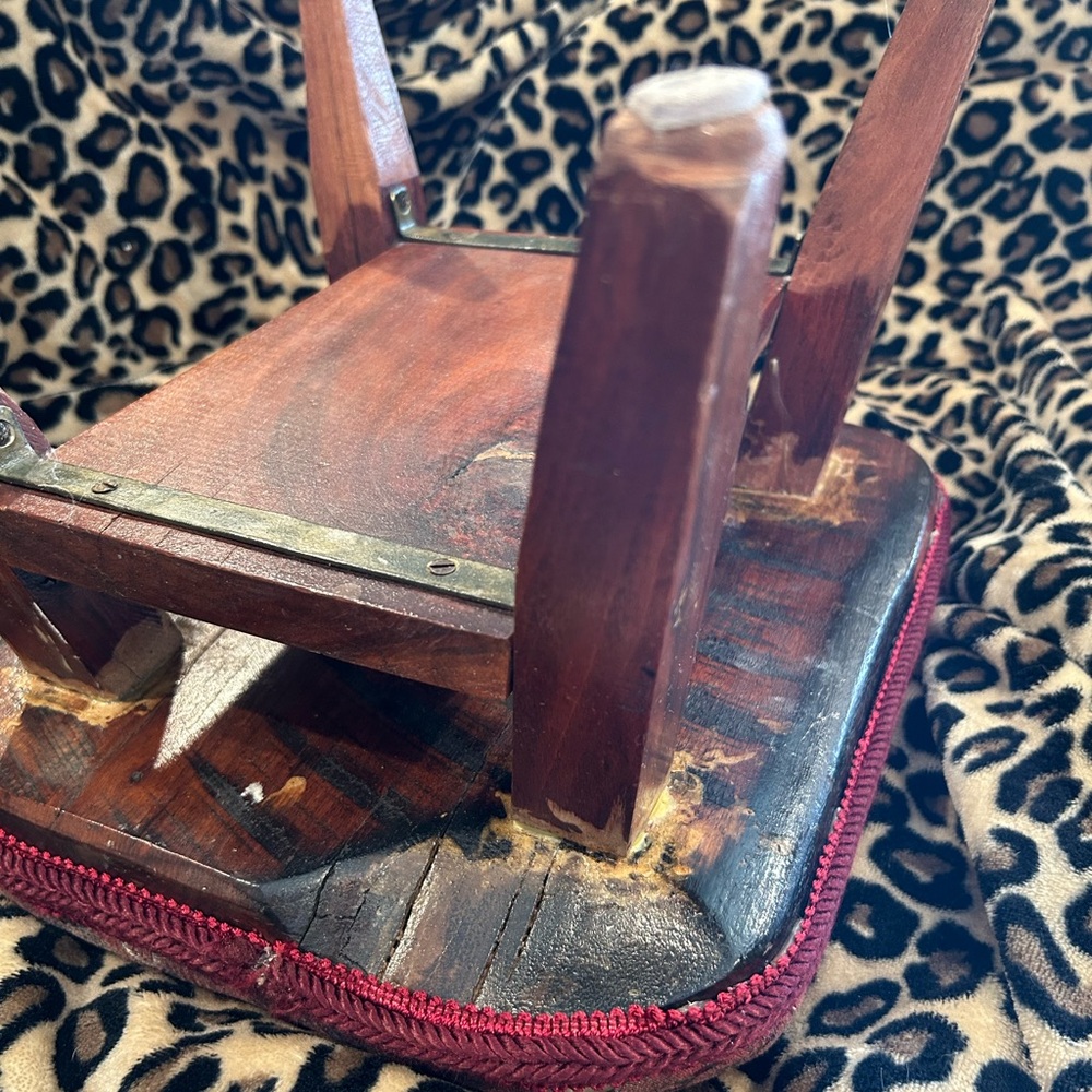 Antique Primitive HEAVY Sturdy Footstool 12x11x9 - Picture 13 of 15